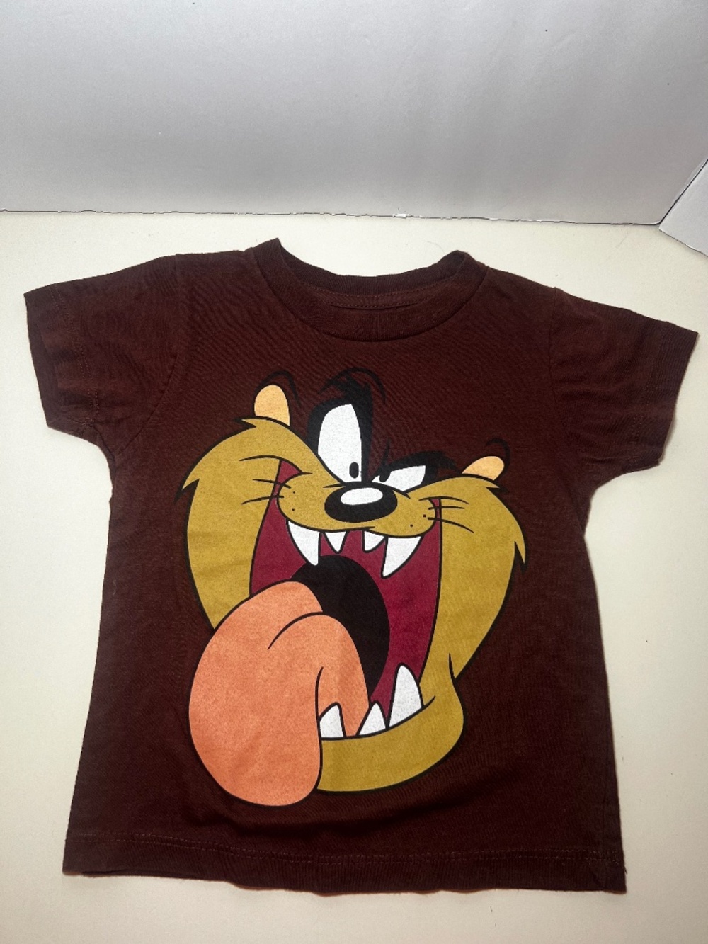 Vintage Inspired Looney Tunes Taz Graphic Kids Tee Brown Short Sleeve 2011 5t
